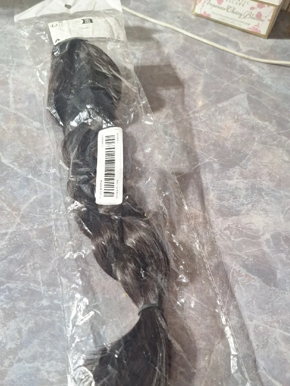 Source Unknown Natural Black Braided Hair Extension